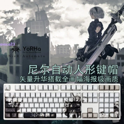 NieR:Automata Keycap PBT Translucent 108 Keys Set Cherry MX For Keyboards Gifts - Image 1 of 4