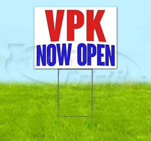 Insegna da giardino VPK NOW OPEN in plastica ondulata bandito decorazioni prato - Foto 1 di 4
