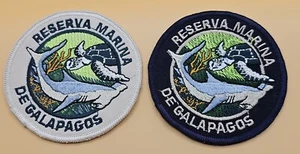 Coppia Toppe Vintage Reserva Marina De Galapagos Isola Ricamate Da Cucire - Foto 1 di 4