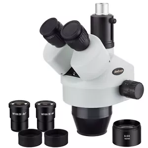 AmScope SM3545T 3.5X-45X Trinocular Zoom Stereo Microscope Head - Picture 1 of 3