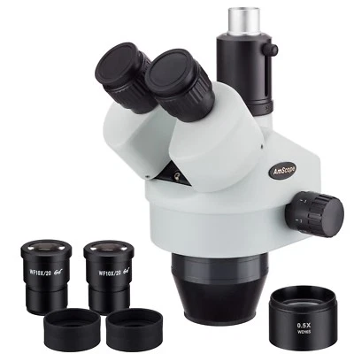 Cabezal de microscopio estéreo con zoom trinocular AmScope SM3545T 3,5X-45X Foto 1 de 3