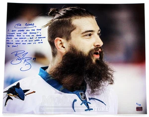 Brent Burns Carolina Hurricanes San José Tiburones Firmado La Barba 16x20 LE #8 - Imagen 1 de 3