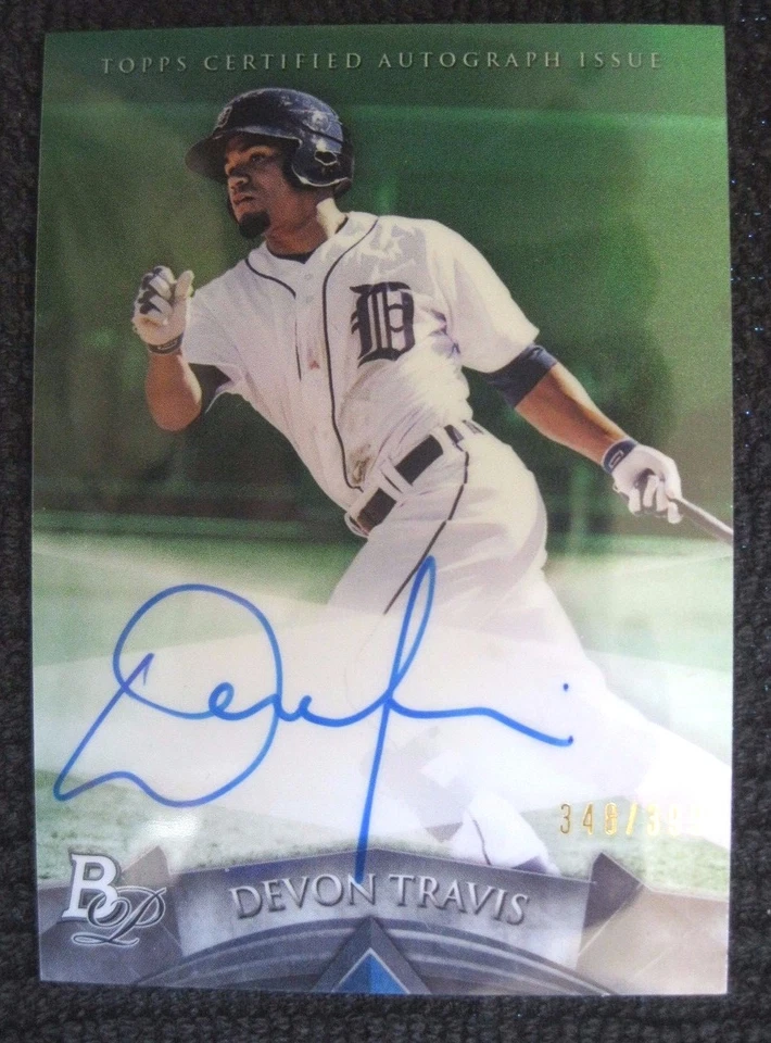 Devon Travis RC 2014 Bowman Refractor Rookie Autograph Auto#399-Blue Jays RC - Image 1 of 4