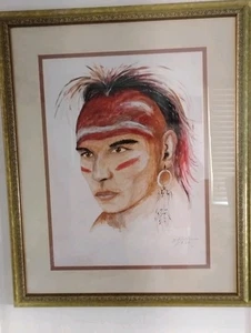Original Native American Indian Framed Portrait by Gano Signed & Numbered 2013 - Picture 1 of 20