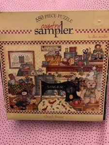 Ceaco Country Sampler 24X18 Puzzle 550 Pc CHURCH BAZAAR In Woven Storage Box NEW - Picture 1 of 4
