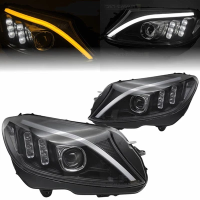 Scheinwerfer Set mit LED Tagfahrlicht für Mercedes C Klasse W205 2014-2018 - Bild 1 von 4