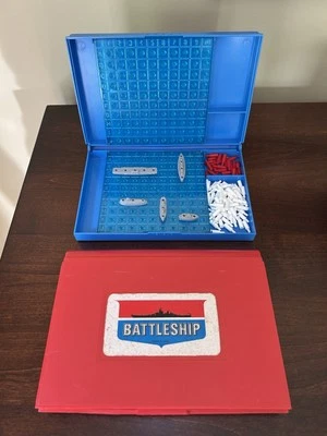 Vtg 1970's Milton Bradley Battleship Game Red Blue w/o Box Travel Retro - Image 1 of 4