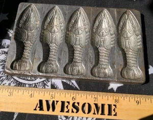 Vintage Five Lobster Shellfish Chocolate Mold Anton Reiche Dresden Rare Antique - Bild 1 von 14