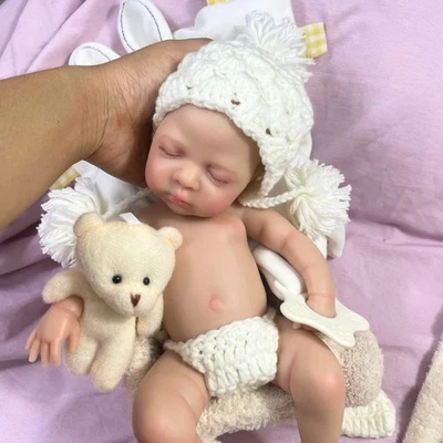 Mini 13 Inch Reborn Baby Doll Luna Girl Full Silicone Washable Body Soft Solid - Image 1 of 4