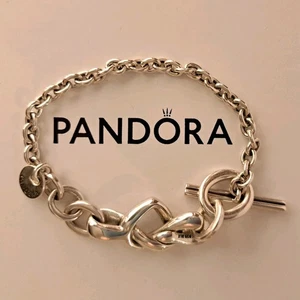 Pandora Knotted Heart T bar Bracelet Hallmarked 925 Silver SMALL 150mm - Picture 1 of 8