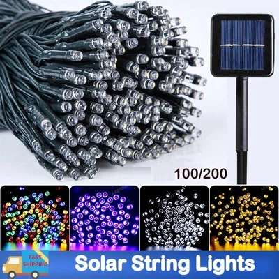 Solar Powered String Lights 100-200 LED Outdoor Garden Wedding Party Tree Lights - Image 1 of 4