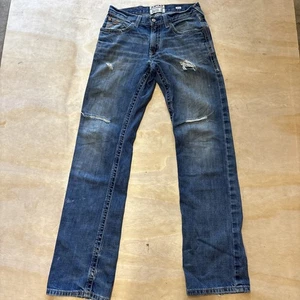 Ariat M4 Relaxed Boot Cut Jeans Men’s Size 30x36 Dark Wash Denim Distressed - Picture 1 of 9