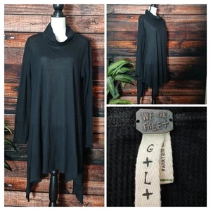 We The Free Top Large Oversized Thermal Tunic Black Handkerchief Free People - Picture 1 of 10