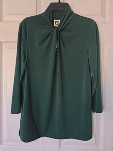 Nuevo con etiquetas Talla M Anne Klein Cuello Alto Torcido Tejido Top Pino Bosque Precio de venta sugerido por el fabricante 69 USD - Imagen 1 de 8