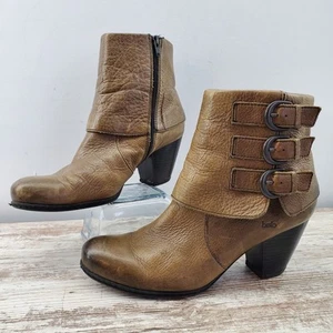 Bolo by Born J00122 Leather Buckle Slouch Ankle Boot 10 - Picture 1 of 7