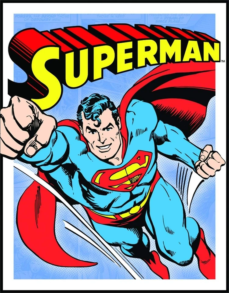 Superman Retro Panels Tin Sign 13x16 1402