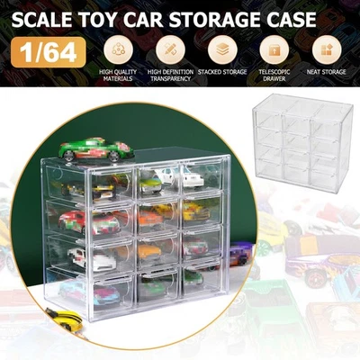 Car Diecast Display Case Acrylic 4-Tier 1/64 Model 12 Car Compartment - Image 1 of 4