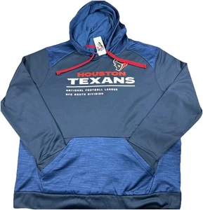 Houston Texans Sweatshirt Hoodie Men 2XL Blue Pullover NFL Team Apparel Logo NWT - Picture 1 of 18