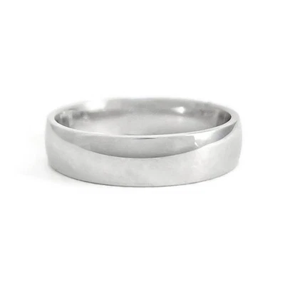 Alianza de boda clásica de ajuste cómodo para hombre de oro blanco de 14 quilates, talla 9, 5 mm Foto 1 de 4