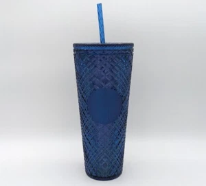 NEW Starbucks Holiday 2022 Iridescent Azure Blue Jeweled Cold Cup Tumbler, 24oz - Picture 1 of 9