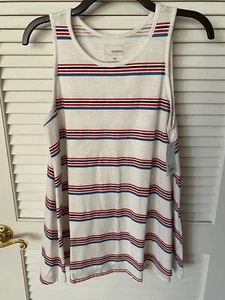 NEW SONOMA SCOOP NECK SLEEVELESS STRIPED PULLOVER KNIT TEE, SIZE MEDIUM - Picture 1 of 3