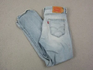 Levis 501 Jeans Adult W 31 L 32 Blue Button Fly Denim Pants 90s Mens Lightwash - Picture 1 of 22