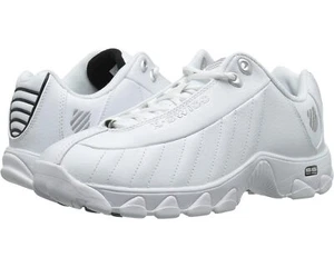 Men K-Swiss ST329 CMF Leather Shoes 03426-129 White Black Silver 100% Original - Picture 1 of 7