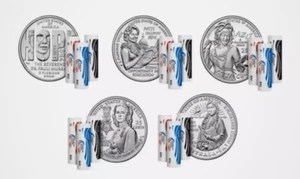 2024 PDS - Anno Completo - Quartieri Donne Americane - Set di 15 Monete con Sacchetto Portamonete - Foto 1 di 4