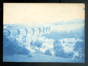 LUXEMBOURG, un pont à localiser, cyanotype c.1905 - 8x11 - Imagen 1 de 1