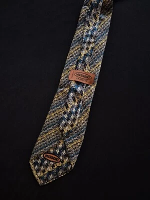 MISSONI 9cm Vintage Mens Cravatte Neck Tie Woven Print - image 1 of 4