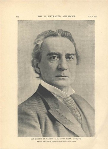 Edwin Booth Shakespearian Actor Hamlet 1892 Founder of Booth Theatre ...