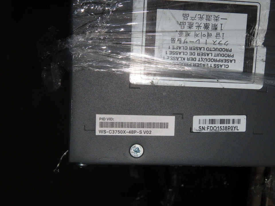 Cisco WS-C3750X-48P-S 48-Port Ethernet Gigabit Switch w/  1 PSU racks kit - Image 1 of 1