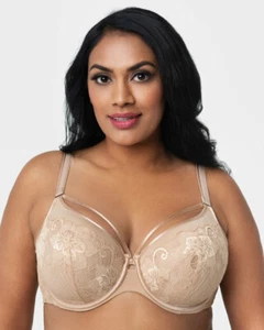 Curvy Couture Tulip Strappy Push Up Bra Bombshell Nude 1267 US Szs C thru H NWT - Picture 1 of 7