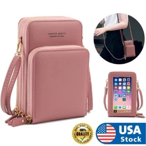 Women Cell Phone Purse with Touch Screen Leather Handbag Crossbody Shoulder Bag - Picture 1 of 9