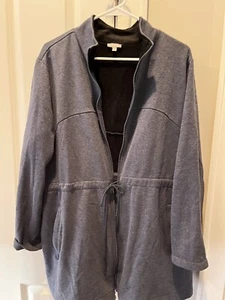 Chaqueta Talbots 2x Ligera Gris Cremallera Nueva Sin Etiquetas Corbatas en la Cintura - Imagen 1 de 4