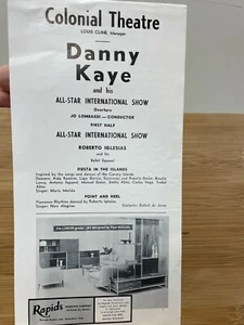 Danny Kaye "All-Star International Show" Colonial Theatre Advertisement Souvenir - Picture 1 of 2