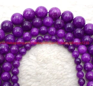Rare 6/8/10/12/14mm Genuine Natural Purple Charoite Round Loose Beads 15" - Picture 1 of 17