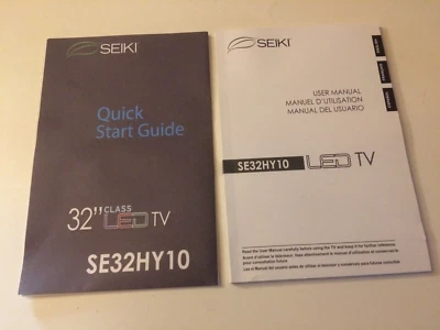 Seiki 32" Clase LED TV Manual de Usuario SOLO ~USADO~ 2014 Modelo SE32HY10 Foto 1 de 3
