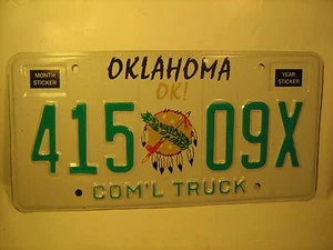 New OKLAHOMA License Plate circa 1990 COM'L TRUCK  #415 09X More # order [Y59F1] - Picture 1 of 1