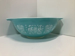 444 PYREX Amish Butterprint Turquoise 4 qt Cinderella Mixing Serving Bowl - Picture 1 of 9