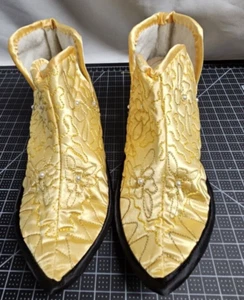 Zapatillas Genio Años 60 Hechas en Japón Bordado/Cuentas/Colcha/Satén/Cuero L 8-9.5 - Imagen 1 de 10