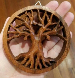Lebensbaum Holztafel Schnitzerei Bali Leben Universum verheißungsvoll spirituelle Stärke - Bild 1 von 1