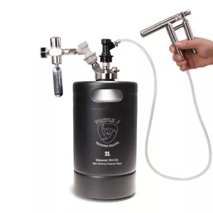 Black 2L Insulated Mini Keg Pressurized Craft Beer Dispenser w/ Pluto Gun Picnic - Picture 1 of 6