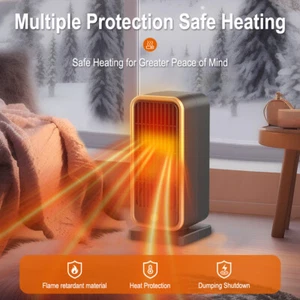 2000W Portable Electric Space Heater Garage Hot Air Fan for Indoor Adjustable - Picture 1 of 19
