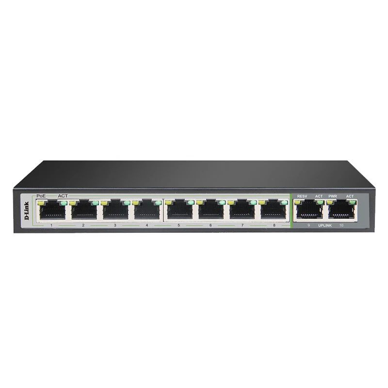 D-Link 10-Port Gigabit PoE Switch with 8 Long Reach PoE Ports and 2 Uplink Ports - Image 1 of 1