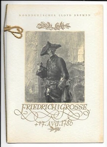 Vintage Cruise Ship Dinner Menu NORDDEUTSCHER LLOYD SS EUROPA 1936 Friedrich - Picture 1 of 2