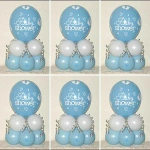 BABY SHOWER - GENDER REVEAL Confezione 2/6/12 Palloncini Tavolo Decorazione Espositore Kit - Foto 1 di 3