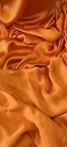 Orange Charmeuse Satin Fabric 58'' PRICE PER METER - Picture 1 of 2