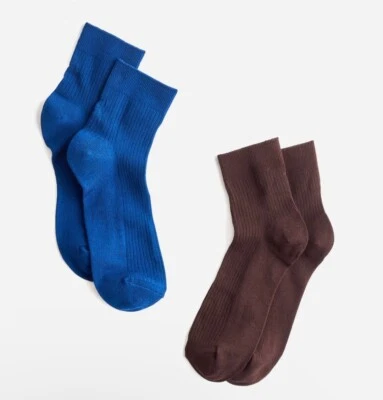 Paquete de dos calcetines tobilleros semi transparentes Madewell marrón y azul talla única nuevos con etiquetas Foto 1 de 4