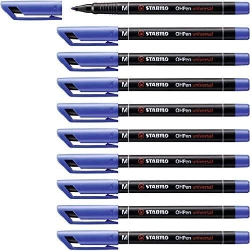 10 Folienstift STABILO OHPen universal permanent medium blau 843/41 - Bild 1 von 1